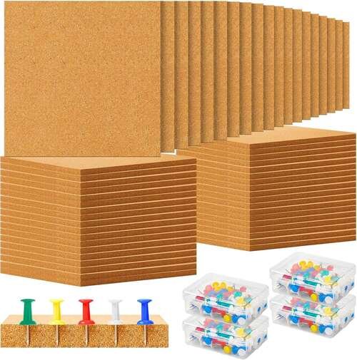 12 x 12 in 0.5 in Thick Square Cork Flooring Tiles 
