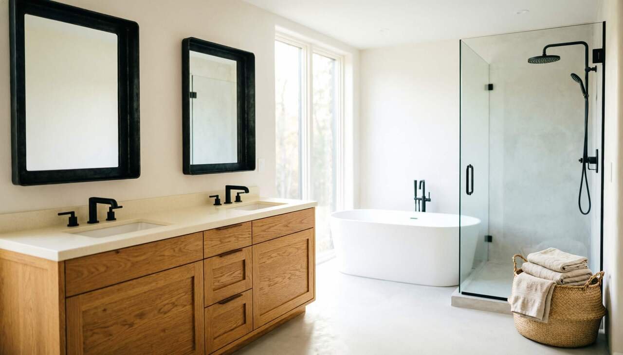 Modern Farmhouse Master Bath Ideas & Design Tips