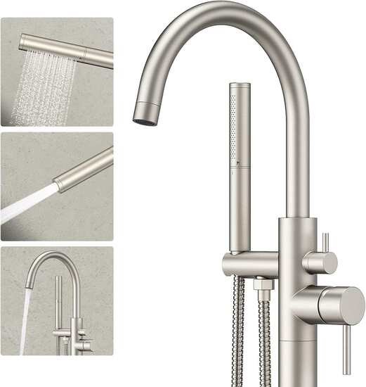 Ryuwanku Brushed Nickel Freestanding Tub Faucet