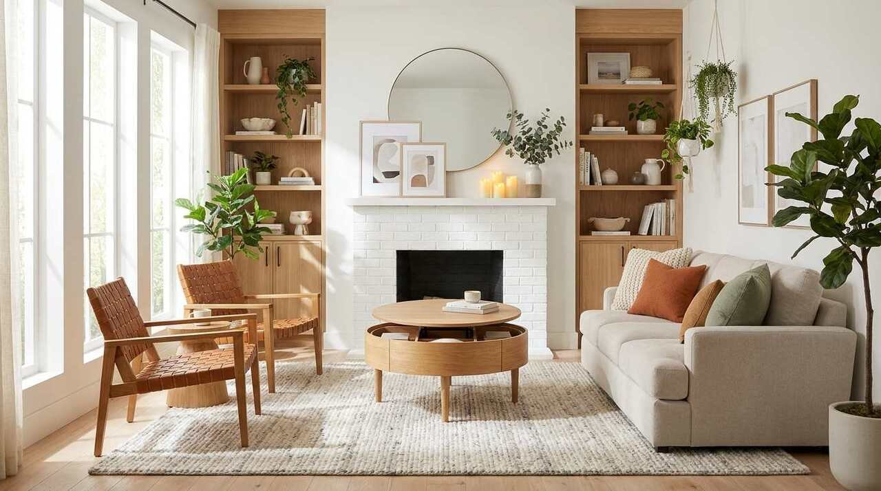 Small Living Room Furniture Arrangement Ideas with Fireplace