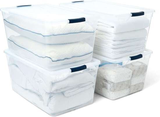 Rubbermaid Cleverstore 95 Qt Clear Storage Bins with Lids