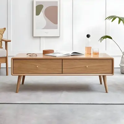 Minimalist coffee table with concealed storage